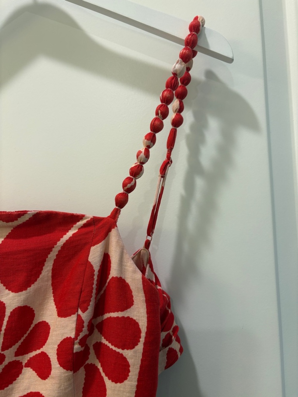 Farm Rio Palermo Red Linen Midi Dress Size Small Sleeveless Open Back Strappy - Picture 14 of 16